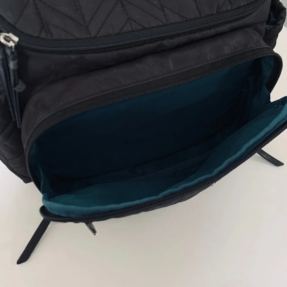 Skip Hop Forma Diaper Bag Backpack Black Chevron Quilted Padded Straps Travel